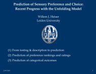 Prediction of Sensory Preference & Choice