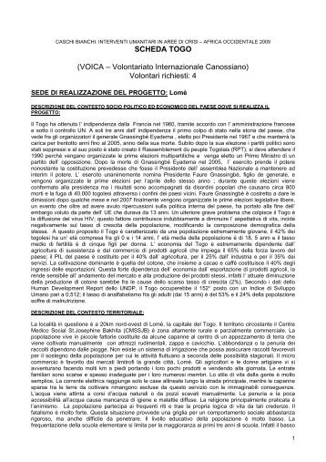 caschi bianchi: interventi umanitari in aree di crisi ... - VOICA ONLUS