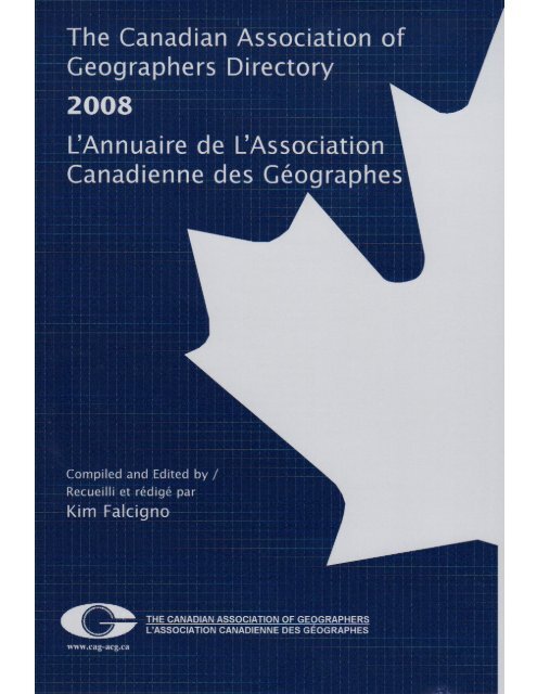 McGill University - The Canadian Association of Geographers