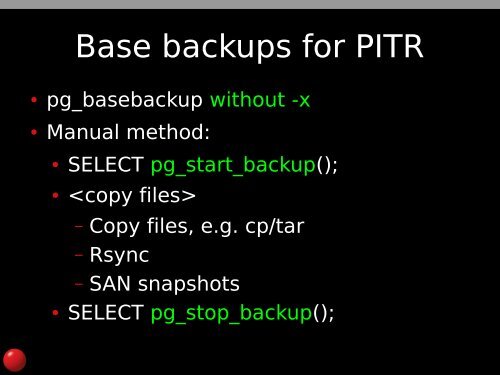 Backup strategies