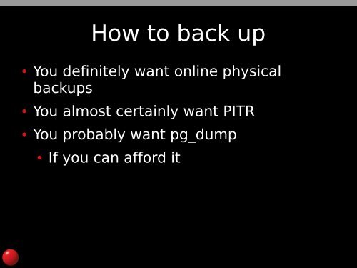 Backup strategies