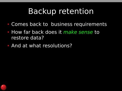 Backup strategies