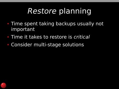 Backup strategies