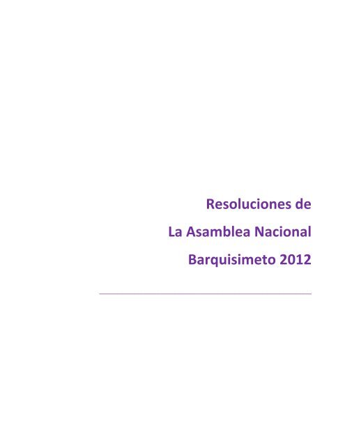 Resoluciones de La Asamblea Nacional Barquisimeto 2012