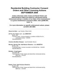 Residential Building Contractor Consent Orders and Other ...