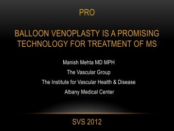 pro balloon venoplasty is a promising technology for ... - VascularWeb
