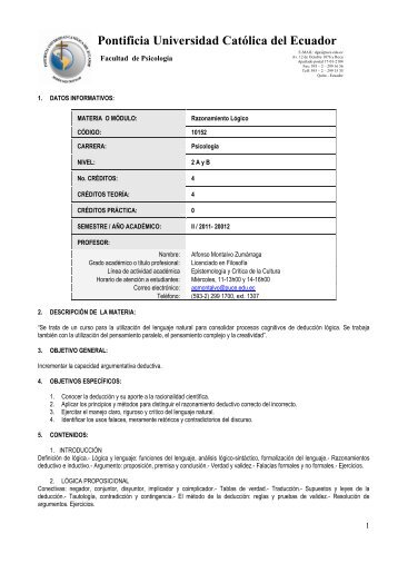 Razonamiento Logico - Pontificia Universidad CatÃ³lica del Ecuador