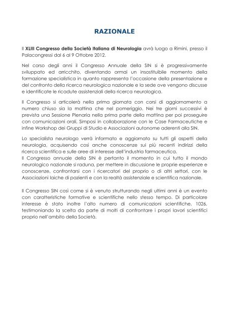xliii congresso nazionale sin rimini 2012 - SocietÃ  italiana di ...
