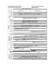 Anul I - Facultatea de Mecanica Craiova - Universitatea din Craiova