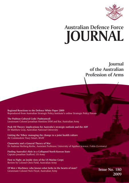 ISSUE 180 : Nov/Dec - 2009 - Australian Defence Force Journal