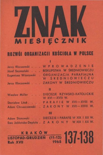 Nr 137-138, listopad-grudzieÅ 1965 - Znak