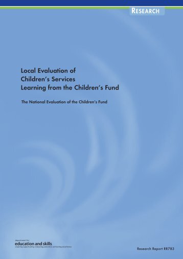 Local Evaluation of Children's Services Learning from the Children's ...