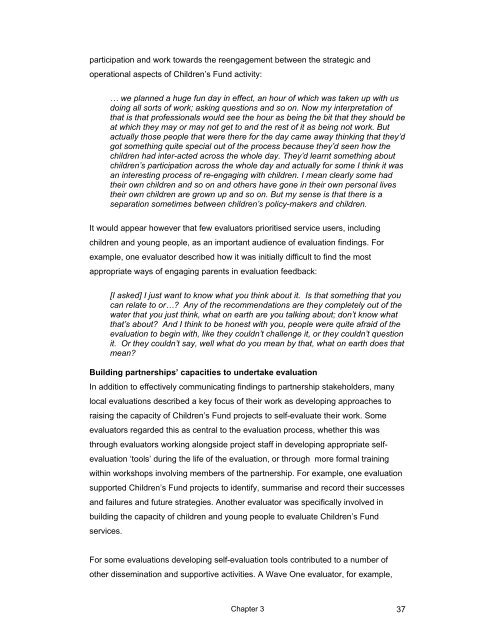 Local Evaluation of Children's Services Learning from the Children's ...