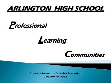 Arlington High School PLC Presentation and SMART Goals