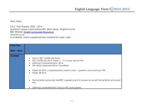 Form 5 english email A List