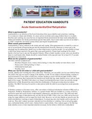 patient education handouts - US Army Medical Department Activity ...