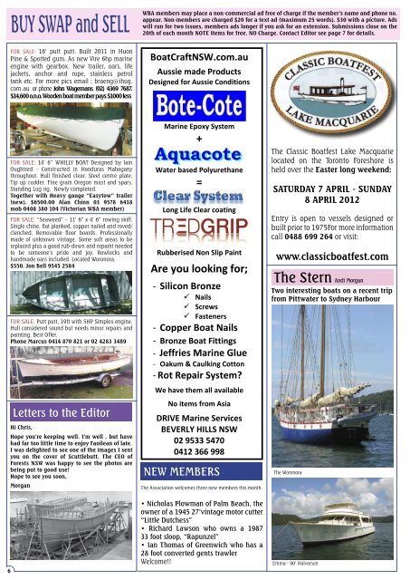 Scuttlebutt - Wooden Boat Association NSW