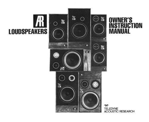 AR-8 through AR-8 Manual - The Classic Speaker Pages AR-8 through AR-8 Manual - The Classic Speaker Pages