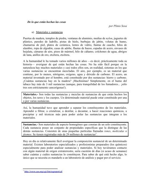 De lo que están hechas las cosas por Plinio Sosa a) Materiales y ...