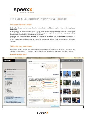 How to use the voice recognition system in your Speexx course?