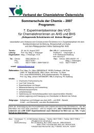 Programm - Verband der Chemielehrer Ãsterreichs