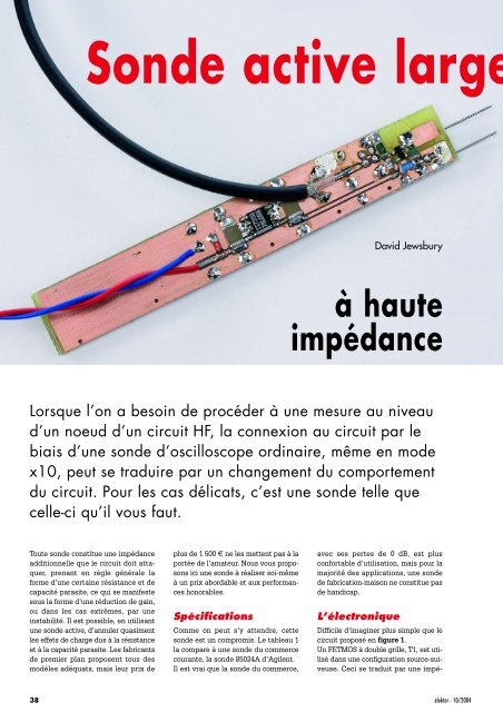 Sonde active large bande â Ã  haute impÃ©dance