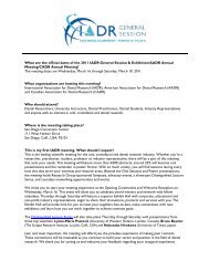 What are the official dates of the 2011 IADR General ... - IADR/AADR