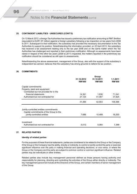 cont'd - KNM Steel Sdn Bhd