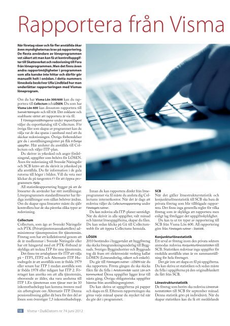 Rapportera från Visma Lön - Visma Spcs AB