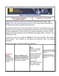 Matriz de Responsabilidades - BVS Psicologia ULAPSI Brasil