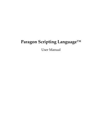 Paragon Scripting Language - PARAGON Software Group