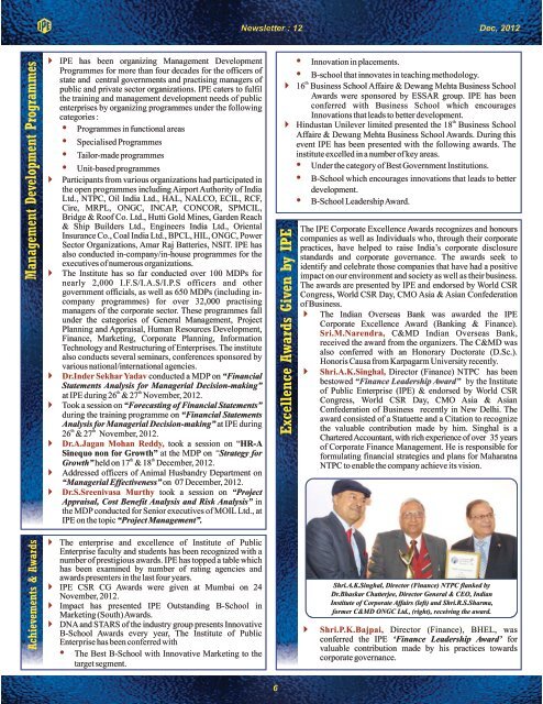 Newsletter bulletin Dec 2012 -Web - Institute of Public Enterprise