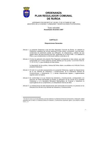 ordenanza plan regulador comunal de ñuñoa - Municipalidad de ...