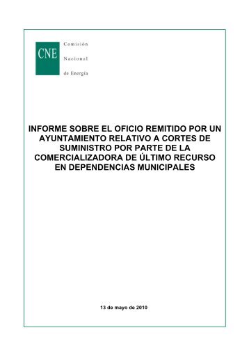 informe sobre el oficio remitido por un ayuntamiento relativo a cortes ...