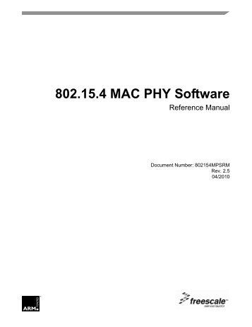 802.15.4 MAC PHY Software - Freescale