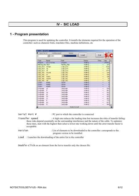 INSTALLATION AND USE GUIDE SIC TOOLS e7V1 - SIC-Venim s.r.o.