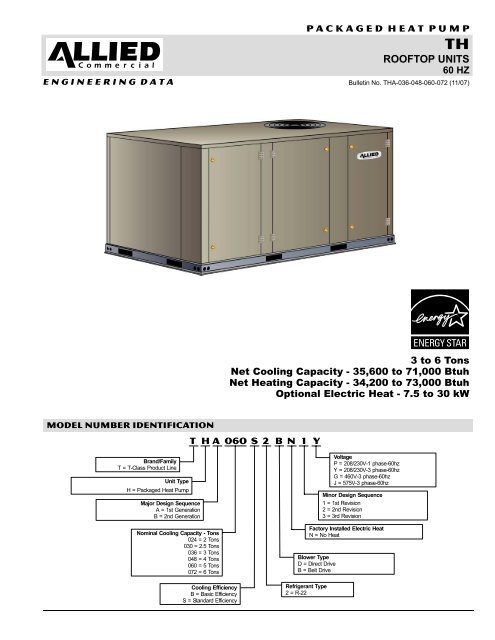 (3-6 THA) Product Specifications/EHB - Allied Commercial