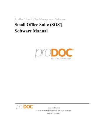 Small Office Suite (SOS ) Software Manual - ProDoc