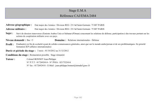 Catalogue des contrats et des stages ArmÃ©es - Jeunesse ... - IHEDN