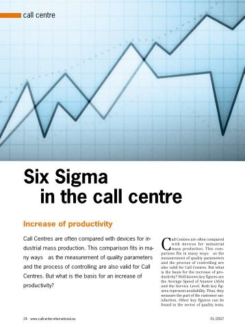 Six Sigma in the call centre - CallCenter PROFI