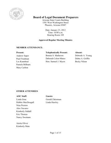 Board of Legal Document Preparers - Arizona Judicial Department