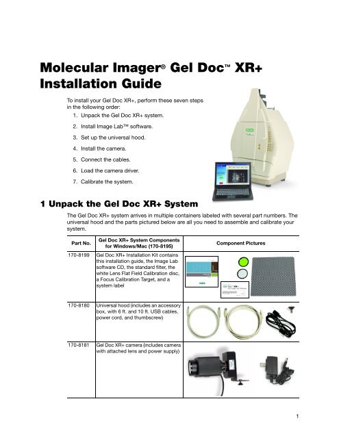 Molecular Imager Gel Doc XR+ Installation Guide - Bio-Rad