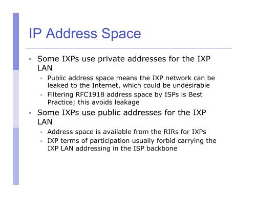 Internet Exchange Points (IXPs)