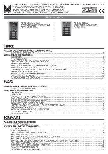 ÃNDICE INDEX SOMMAIRE - Alcad