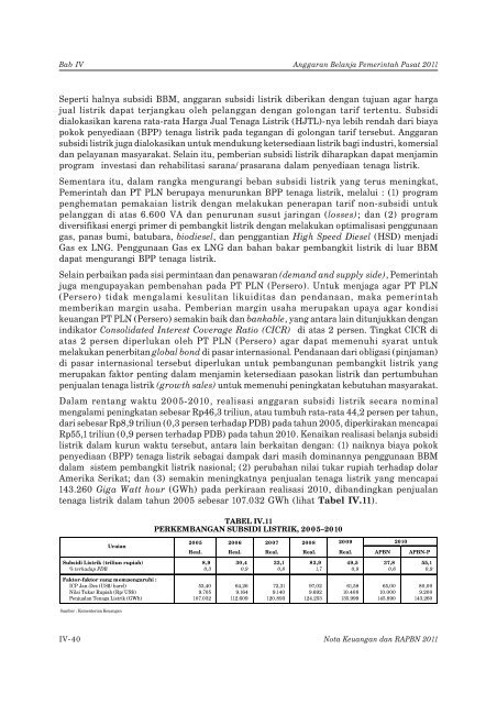 bab iv anggaran belanja pemerintah pusat 2011 - Direktorat ...