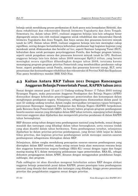 bab iv anggaran belanja pemerintah pusat 2011 - Direktorat ...