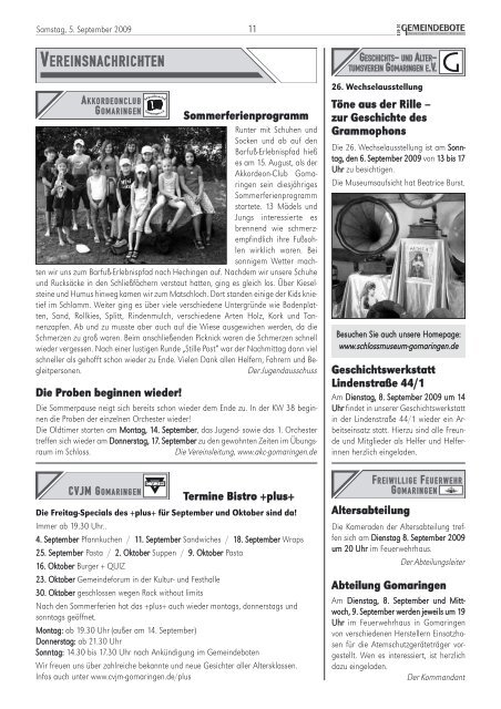 Ausgabe :Gomaringen 05.09.09.pdf - Gomaringer Verlag