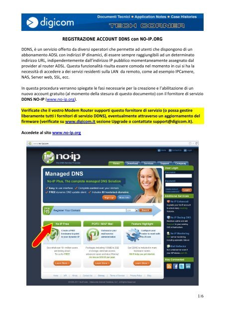 1/6 REGISTRAZIONE ACCOUNT DDNS con NO-IP.ORG ... - Digicom