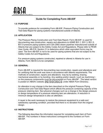 Guide for Completing Form AB-83F - ABSA