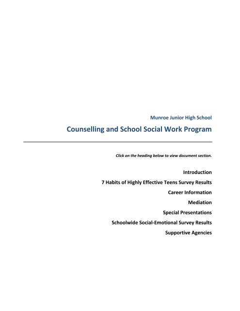 7 Habits of Highly Effective Teens Survey Results - Retsd.mb.ca